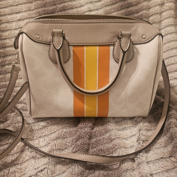 Coach varisty stripe mini Bennett satchel crossbody bag. - Picture 5 of 12